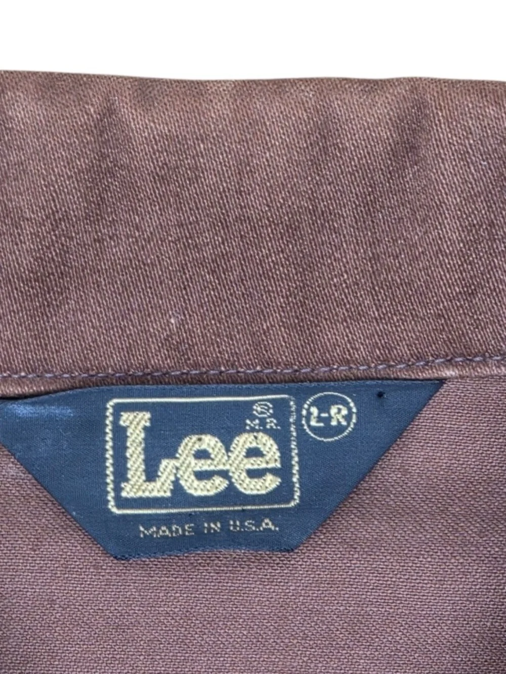 Vintage 70s Lee Moleskin Jacket Brown Made USA Trucker Western Metal Snap Large